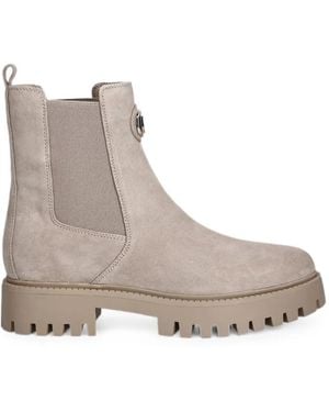 Guess Logo-Plaque Chunky-Sole Ankle Boots - Grey