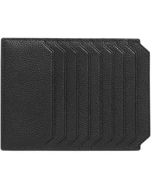 Santoni Tumbled Leather Cardholder - Black