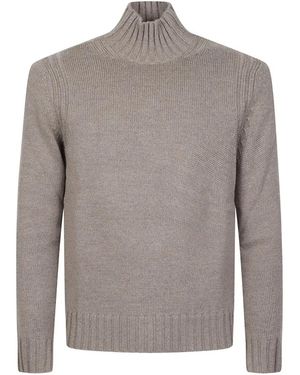 Ballantyne Ribbed-Knit Roll-Neck Sweater - Gray
