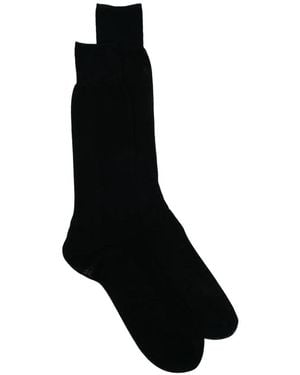 ZEGNA Logo-Print Socks - Black