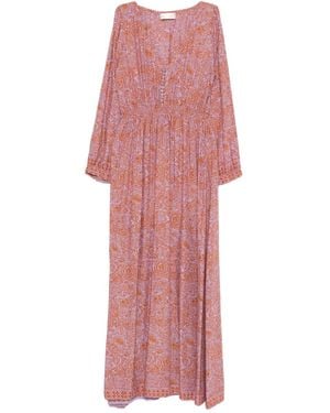 Natalie Martin April Buttoned Floral Shangri Dress - Pink