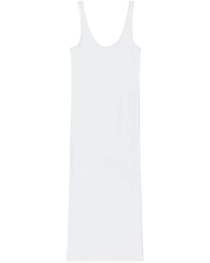 Another Tomorrow Asymmetric-Seam Bias-Cut Dress - White