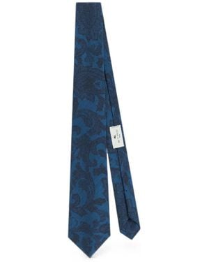 Etro Floral Paisley Jacquard Tie - Blue