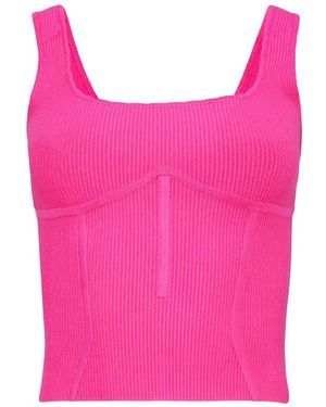 Fleur du Mal Jolie Ribbed Tank Top - Pink