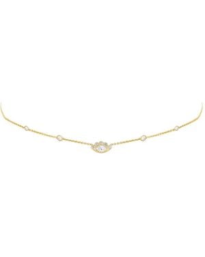 Logan Hollowell 14K Angel Eye Diamond Choker - White