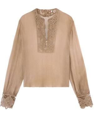 Ermanno Scervino Floral Cut-work Blouse - Natural