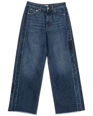 Stella McCartney Vaqueros Deshilachados A Paneles - Azul