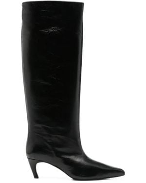 Poeve Pathos Pointed-Toe Knee-High Boots - Black