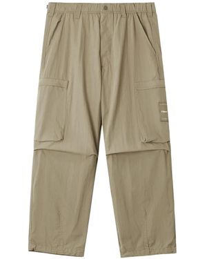Chocoolate Elasticated-Waisband Cargo Trousers - Natural