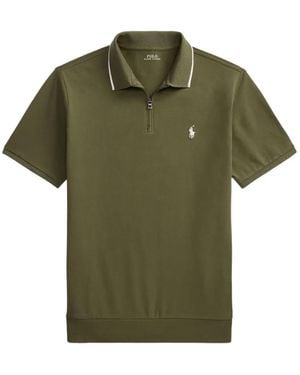 Polo Ralph Lauren Quarter-Zip Logo-Embroidered Polo Shirt in White