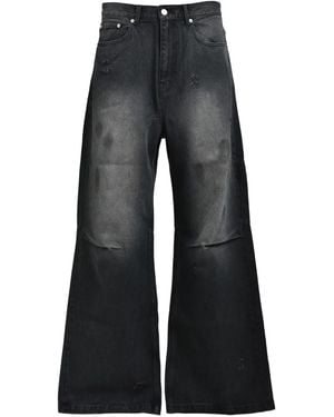 BREATH Distressed-Detail Logo-Patch Jeans - Blue