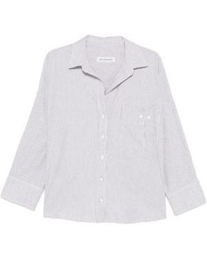 White Sand Striped Pocket Shirt - White