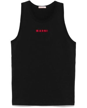 Marni Trägershirt mit Logo-Stickerei - Schwarz