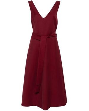 P.A.R.O.S.H. V-Neck Belted Dress - Red