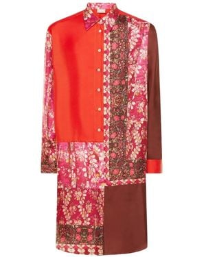Pierre Louis Mascia Patchwork-Design Long-Sleeve Shirt - Red
