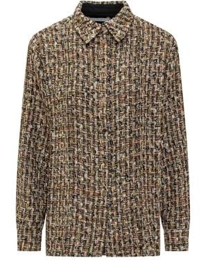 IRO Tweed-Effect Woven Shirt - Brown