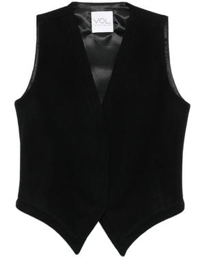 Vestiaire d'un Oiseau Libre V-Neck Wool-Cashmere Blend Vest - Black
