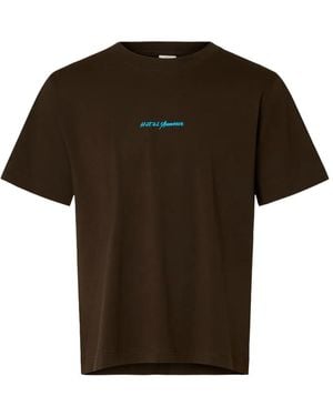 SELECTED T-Shirt Met Grafische Print - Bruin
