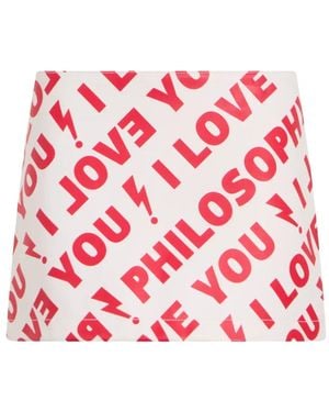 Philosophy Di Lorenzo Serafini Logo-Print Mini Skirt - Red