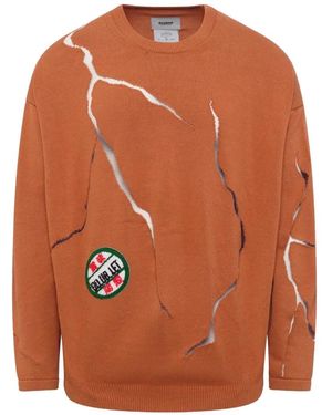 Doublet Cracked-Egg-Design Sweater - Orange