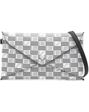 Moreau Geometric-Pattern Clutch Bag - Grey