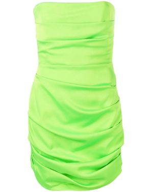 Alex Perry Colten Pleated Strapless Minidress - Green