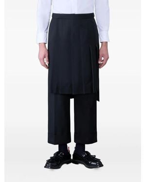 Thom Browne Pleated-Panel Trousers - Blue