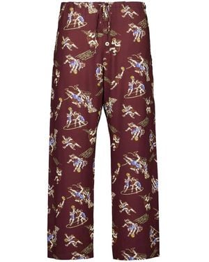 Bode Layup Printed Pyjama Trousers - Red