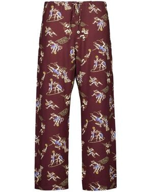 Bode Layup Printed Pajama Pants - Red