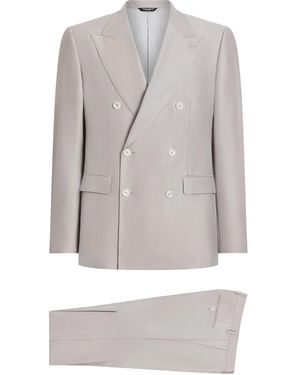 Dolce & Gabbana Deconstructed Double-Breasted Wool And Silk Suit - Grey