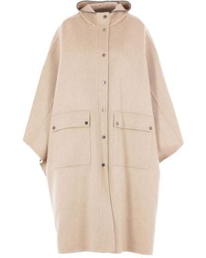 Brunello Cucinelli Cape mit Kapuze - Natur