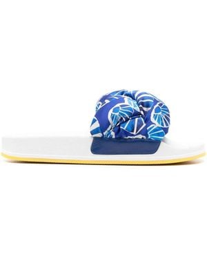 La DoubleJ Treccia Braided Flat Slides - Blue