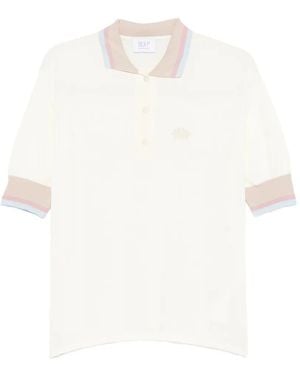 MVP WARDROBE Polo Rayé À Logo Brodé - White