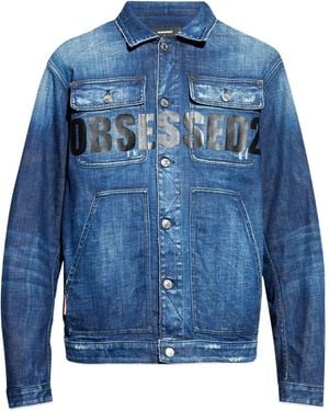 DSquared² Denim Jacket With Logo - Blue