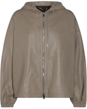 Add Bomberjacke aus Leder - Braun