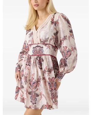 Guess Catherine Paisley-Print Flare Mini Dress - Pink