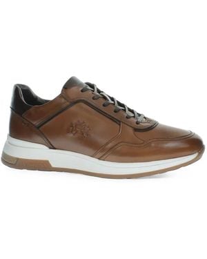 La Martina Route 40 Leather Trainers - Brown