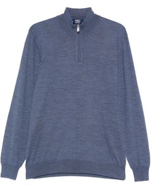 Fedeli Half-Zip Top - Blue
