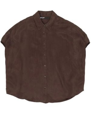 Bimba Y Lola Short-Sleeved Buttoned Shirt - Brown