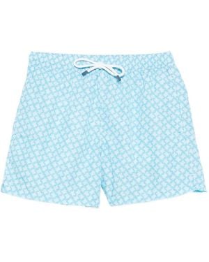 Fedeli Badeshorts Mit Geometrischem Muster - Blau