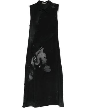 Peter Do Floral-Print Silk Midi Dress - Black