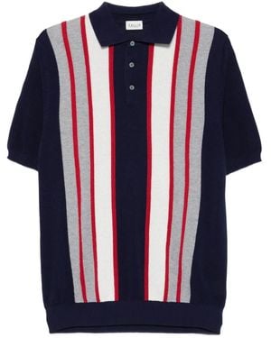 GALLIA Striped Polo Shirt - Blue