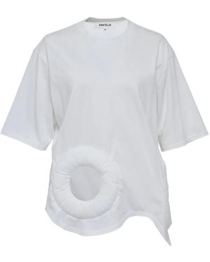 Enfold T-Shirt mit wattiertem Detail - Weiß