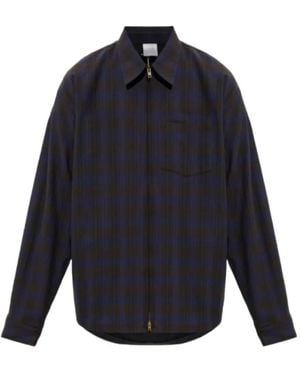 Vetements Checked Zip-Up Shirt - Blue