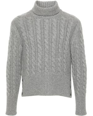 Thom Browne Rollkragenpullover Mit Zopfmuster - Grau