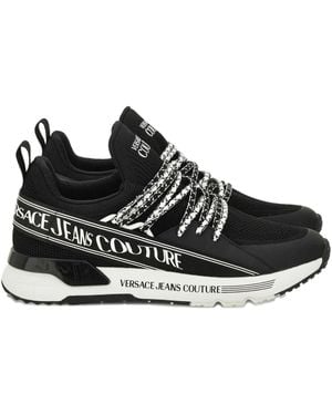 Versace Jeans Couture Lace-Up Logo Sneakers - Black