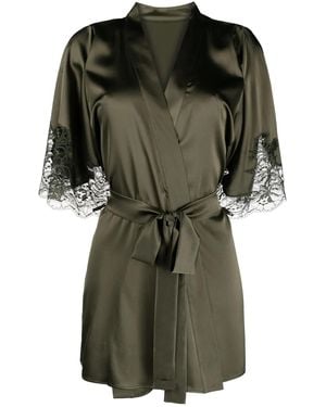 Fleur Of England Ingrid Silk Robe - Green