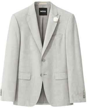 BOSS Mélange Peak-Lapel Jacket - Gray