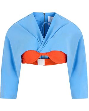 Rosie Assoulin Poplin Under-Bra Top - Blue