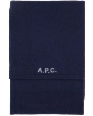 A.P.C. Logo-Embellishment Scarf - Blue